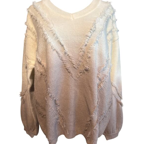 Sweet Lovely By Jen Mocha Mauve Ombre Sweater M/L - Picture 3 of 4